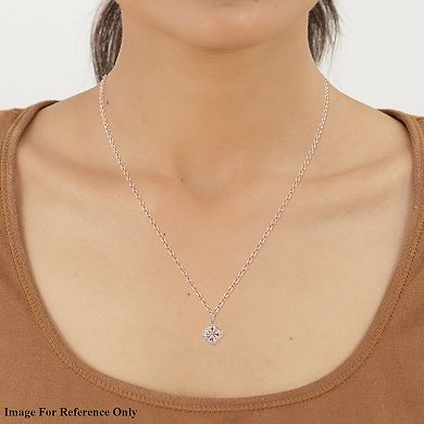 14k Rose Gold Over Silver Morganite & White Zircon Accent Pendant Necklace