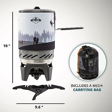 Hike Crew Portable Stove Top & Cooking System With 1L Pot, Compact Cooktop for Camping