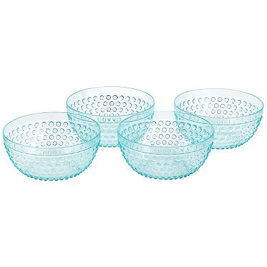 Gibson Home Plastic Bowl Set with Serving Bowl in Light Blue