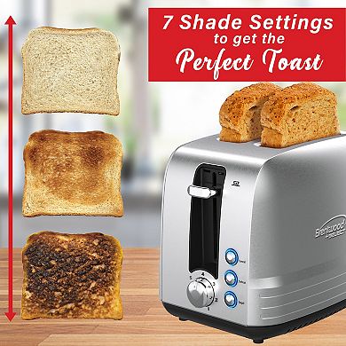 Brentwood Select Extra Wide 2 Slot Stainless Steel Toaster