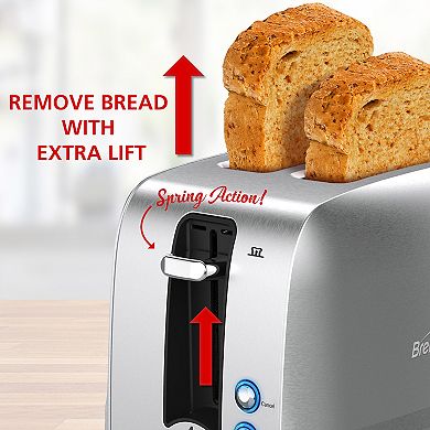 Brentwood Select Extra Wide 2 Slot Stainless Steel Toaster