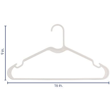 Elama Home 50 Piece Plastic Hanger Set with Notched Shoulders in White