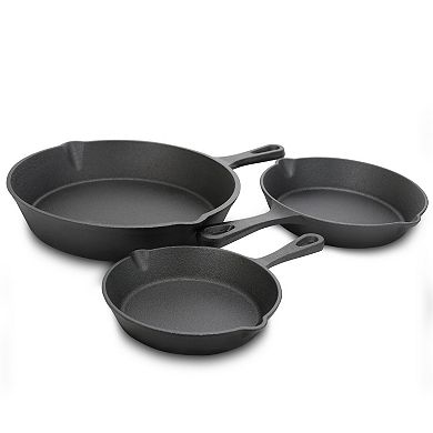 Gibson General Store Addlestone 3 Piece Pre-Seasoned Cast Iron Skillet Set