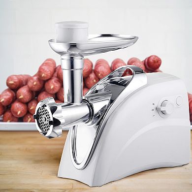 Brentwood 400 Watt Electric Meat Grinder and Sausage Stuffer in White