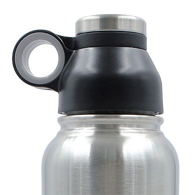 Brentwood GeoJug 40oz Stainless Steel Vacuum Insulated Water Bottle, Black