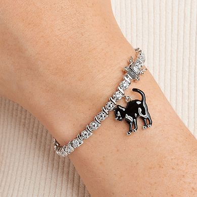 Sarafina Diamond Accent Black Cat Charm Bracelet