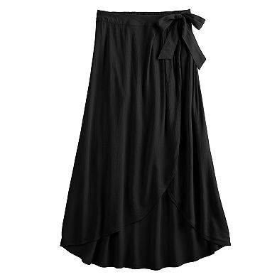 Juniors' SO® Flowy Wrap Midi Skirt 