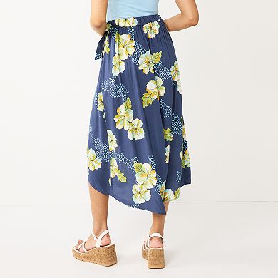 Juniors' SO® Flowy Wrap Midi Skirt 