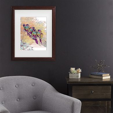 Purple Parrots Framed Wall Art