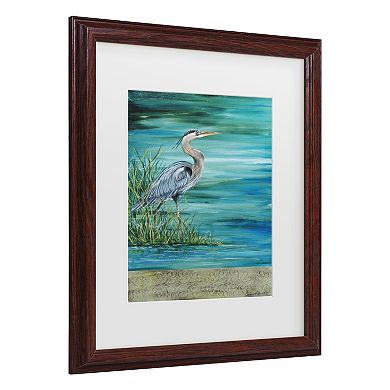 Trademark Fine Art Jean Plout "Great Blue Heron" Matted Framed Wall Art