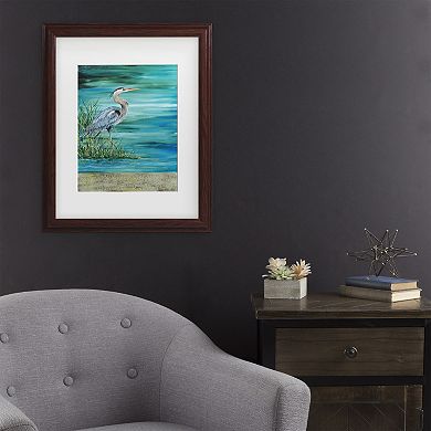 Trademark Fine Art Jean Plout "Great Blue Heron" Matted Framed Wall Art
