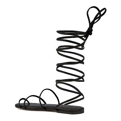 Rag & Co Amatha Women's Leather Lace-Up Sandals