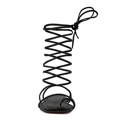 Rag & Co Amatha Women's Leather Lace-Up Sandals