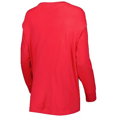 Women's Pressbox Scarlet Nebraska Huskers Big Country Laurels Long Sleeve T-Shirt