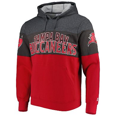 Men's Starter Heather Charcoal/Red Tampa Bay Buccaneers Extreme Pullover Hoodie