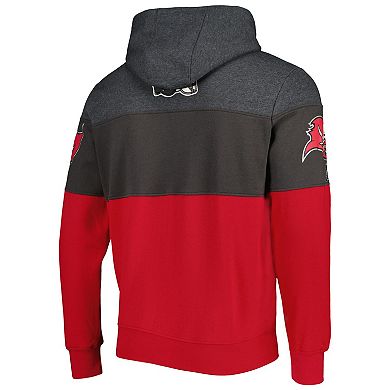 Men's Starter Heather Charcoal/Red Tampa Bay Buccaneers Extreme Pullover Hoodie