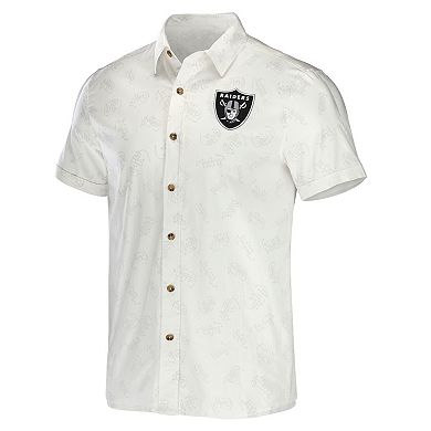 Men's NFL x Darius Rucker Collection by Fanatics White Las Vegas Raiders Woven Button-Up T-Shirt