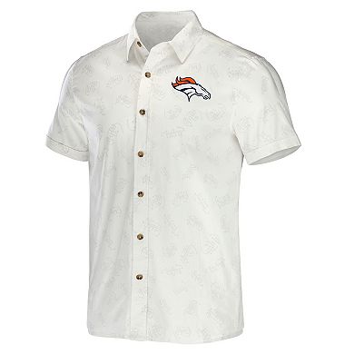 Men's NFL x Darius Rucker Collection by Fanatics White Denver Broncos Woven Button-Up T-Shirt