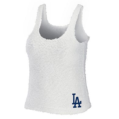 Women's WEAR by Erin Andrews Cream Los Angeles Dodgers Plus Size Cozy Tank Top & Pants Set