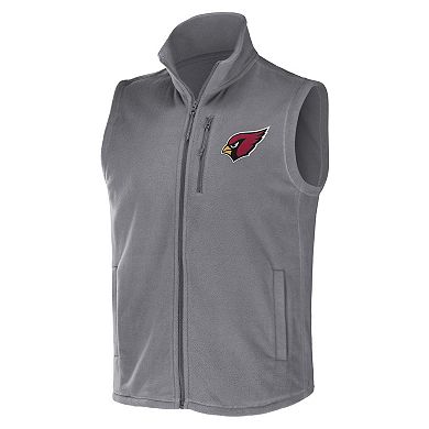Men's NFL x Darius Rucker Collection by Fanatics Gray Arizona Cardinals Polar Fleece Full-Zip Vest
