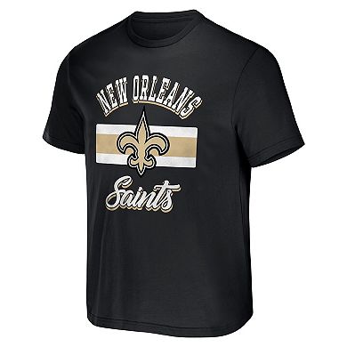 Men's NFL x Darius Rucker Collection by Fanatics Black New Orleans Saints Stripe T-Shirt