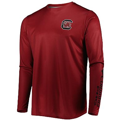 Men's Columbia Garnet South Carolina Gamecocks Terminal Shot Omni-Shade Omni-Wick Long Sleeve T-Shirt