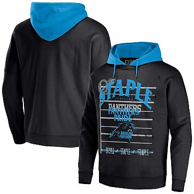 Men's NFL x Staple Black Carolina Panthers Throwback Vintage Wash Pullover Hoodie