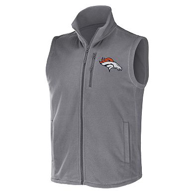 Men's NFL x Darius Rucker Collection by Fanatics Gray Denver Broncos Polar Fleece Full-Zip Vest