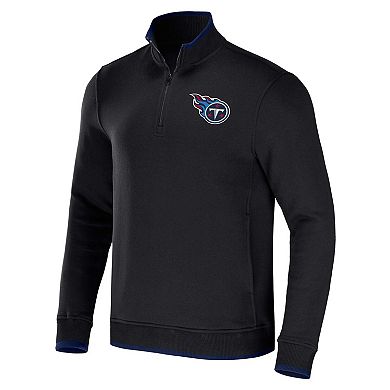 Men's NFL x Darius Rucker Collection by Fanatics Black Tennessee Titans Logo Quarter-Zip Top