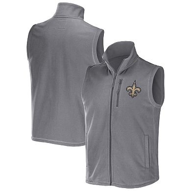 Men's NFL x Darius Rucker Collection by Fanatics Gray New Orleans Saints Polar Fleece Full-Zip Vest