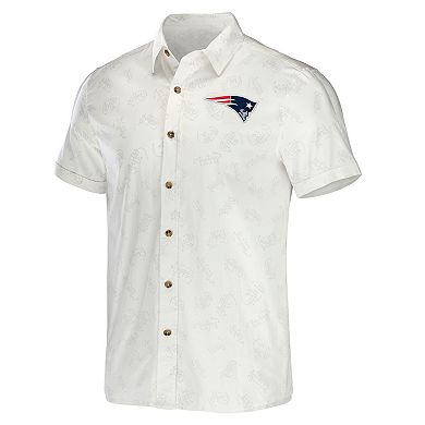 Men's NFL x Darius Rucker Collection by Fanatics White New England Patriots Woven Button-Up T-Shirt