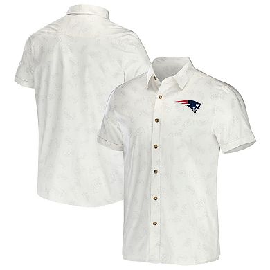 Men's NFL x Darius Rucker Collection by Fanatics White New England Patriots Woven Button-Up T-Shirt