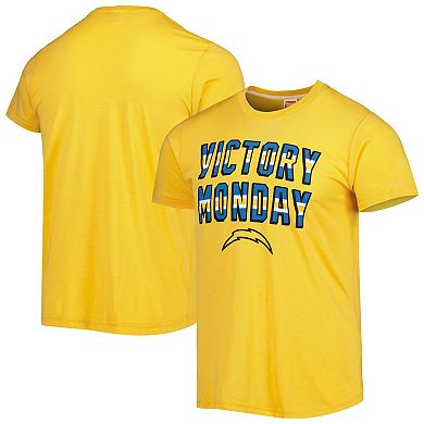 Men's Homage Gold Los Angeles Chargers Victory Monday Tri-Blend T-Shirt