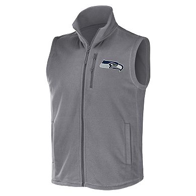 Men's NFL x Darius Rucker Collection by Fanatics Gray Seattle Seahawks Polar Fleece Full-Zip Vest