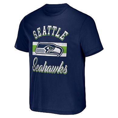 Men's NFL x Darius Rucker Collection by Fanatics College Navy Seattle Seahawks Stripe T-Shirt