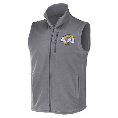 Men's NFL x Darius Rucker Collection by Fanatics Gray Los Angeles Rams Polar Fleece Full-Zip Vest