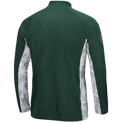 Men's Colosseum Green/Camo Colorado State Rams OHT Military Appreciation Snow Cruise Raglan Quarter-Zip Top