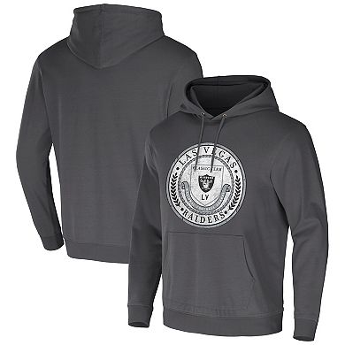 Men's NFL x Darius Rucker Collection by Fanatics Charcoal Las Vegas Raiders Washed Pullover Hoodie