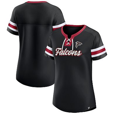 Women's Fanatics Branded Black Atlanta Falcons Original State Lace-Up T-Shirt