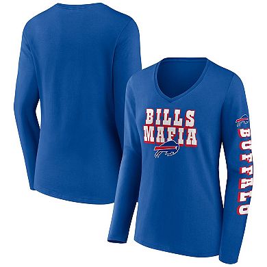 Women's Fanatics Branded Royal Buffalo Bills Hometown Sweep Long Sleeve V-Neck T-Shirt