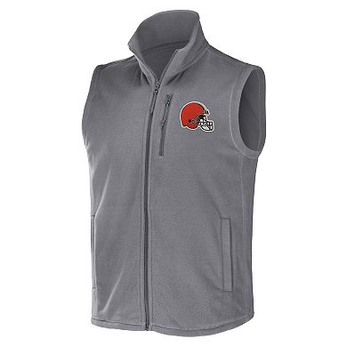 Men's NFL x Darius Rucker Collection by Fanatics Gray Cleveland Browns Polar Fleece Full-Zip Vest