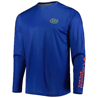 Men's Columbia Royal Florida Gators Terminal Shot Omni-Shade Omni-Wick Long Sleeve T-Shirt
