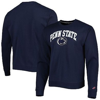 Men's League Collegiate Wear Navy Penn State Nittany Lions 1965 Arch Essential Fleece Crewneck Pullover Sweatshirt