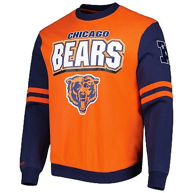 Men's Mitchell & Ness Orange Chicago Bears All Over 2.0 Pullover Sweatshirt
