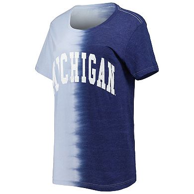 Women's Gameday Couture Navy Michigan Wolverines Find Your Groove Split-Dye T-Shirt