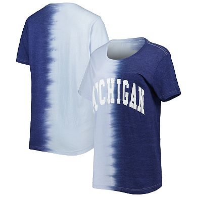 Women's Gameday Couture Navy Michigan Wolverines Find Your Groove Split-Dye T-Shirt
