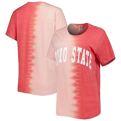Women's Gameday Couture Scarlet Ohio State Buckeyes Find Your Groove Split-Dye T-Shirt
