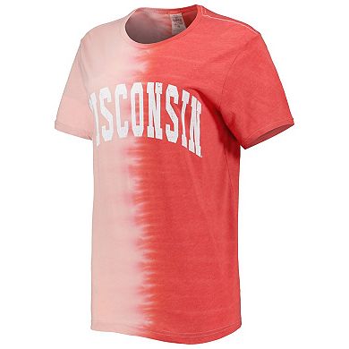 Women's Gameday Couture Red Wisconsin Badgers Find Your Groove Split-Dye T-Shirt