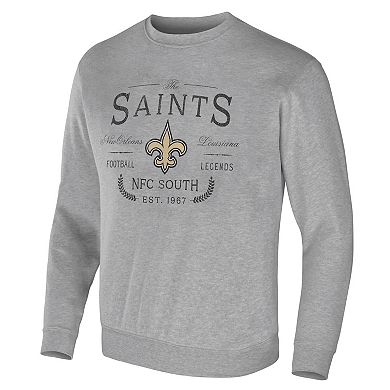 Men's NFL x Darius Rucker Collection by Fanatics Heather Gray New Orleans Saints Pullover Sweatshirt