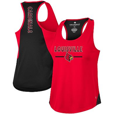 Women's Colosseum Red Louisville Cardinals Sachs 2-Hit Scoop Neck Racerback Tank Top